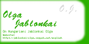 olga jablonkai business card